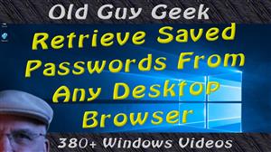 Recover Web Site Passwords Direct From Your Browser