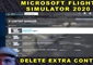 Flight Simulator 2020 Uses Too Much Disk Space? Delete Extra Content.