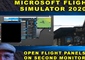 Flight Simulator 2020 - Move Flight Panels to Second Monitor