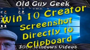 Windows 10 Creator's Update - Take a Screenshot Directly to Your Clipboard